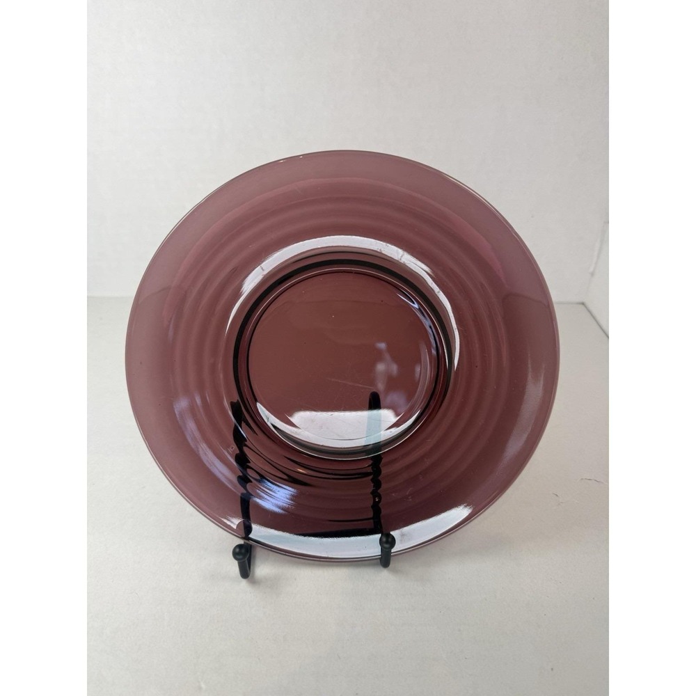 Paden City Penny Line Amethyst Purple 8" Plate Mid Century Depression Glass